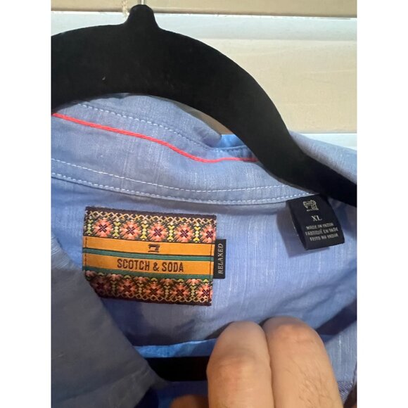 Scotch‎ & Soda Linen Blend Button Up Shirt - Size XL - Picture 2 of 5